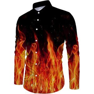 Men's  Halloween 1-12 Long Sleeve Button Down Casual Slim Fit Dress Shirts